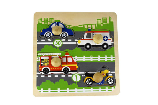 TRAFFIC LARGE PEG PUZZLE - Bamboo Sprout