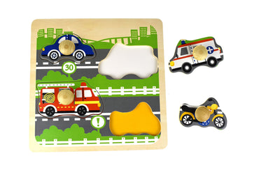 TRAFFIC LARGE PEG PUZZLE - Bamboo Sprout