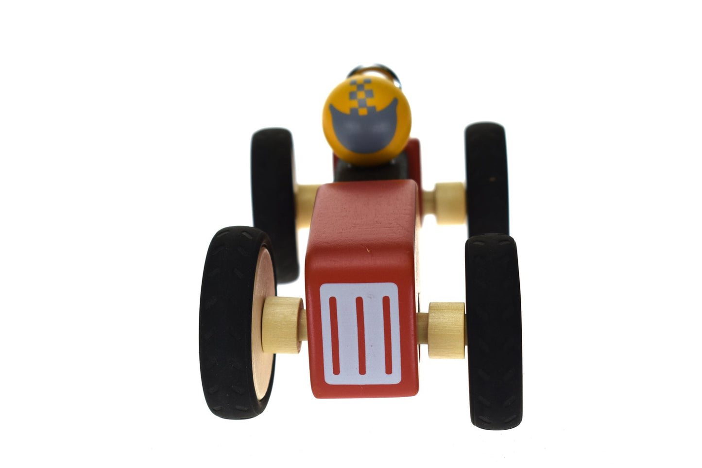 Large red retro racing car toy by Kaper Kidz, featuring a vintage design and bold colors, perfect for imaginative play.