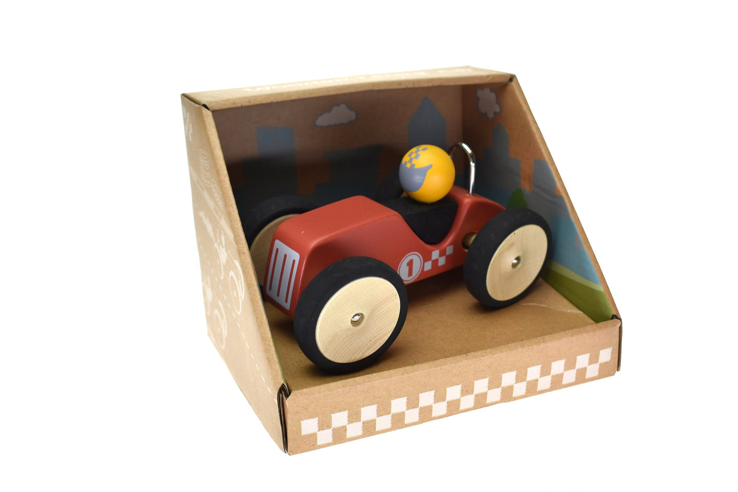 RETRO RACING CAR RED - LARGE - Bamboo Sprout