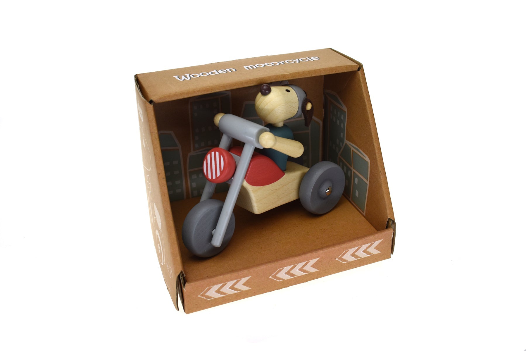 RETRO MD MOTORCYCLE WITH CUTE DOG RIDER RED BIKE - Bamboo Sprout