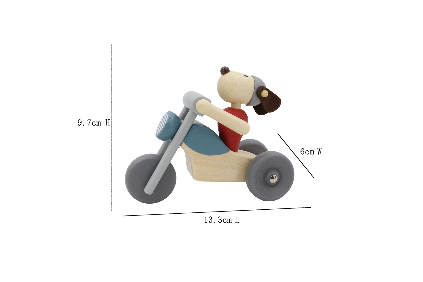 RETRO MD MOTORCYCLE WITH CUTE DOG RIDER RED BIKE - Bamboo Sprout