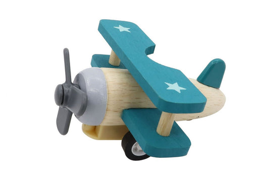 RETRO PULL BACK BIPLANE GREEN - Bamboo Sprout