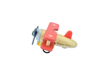RETRO PULL BACK BIPLANE RED - Bamboo Sprout