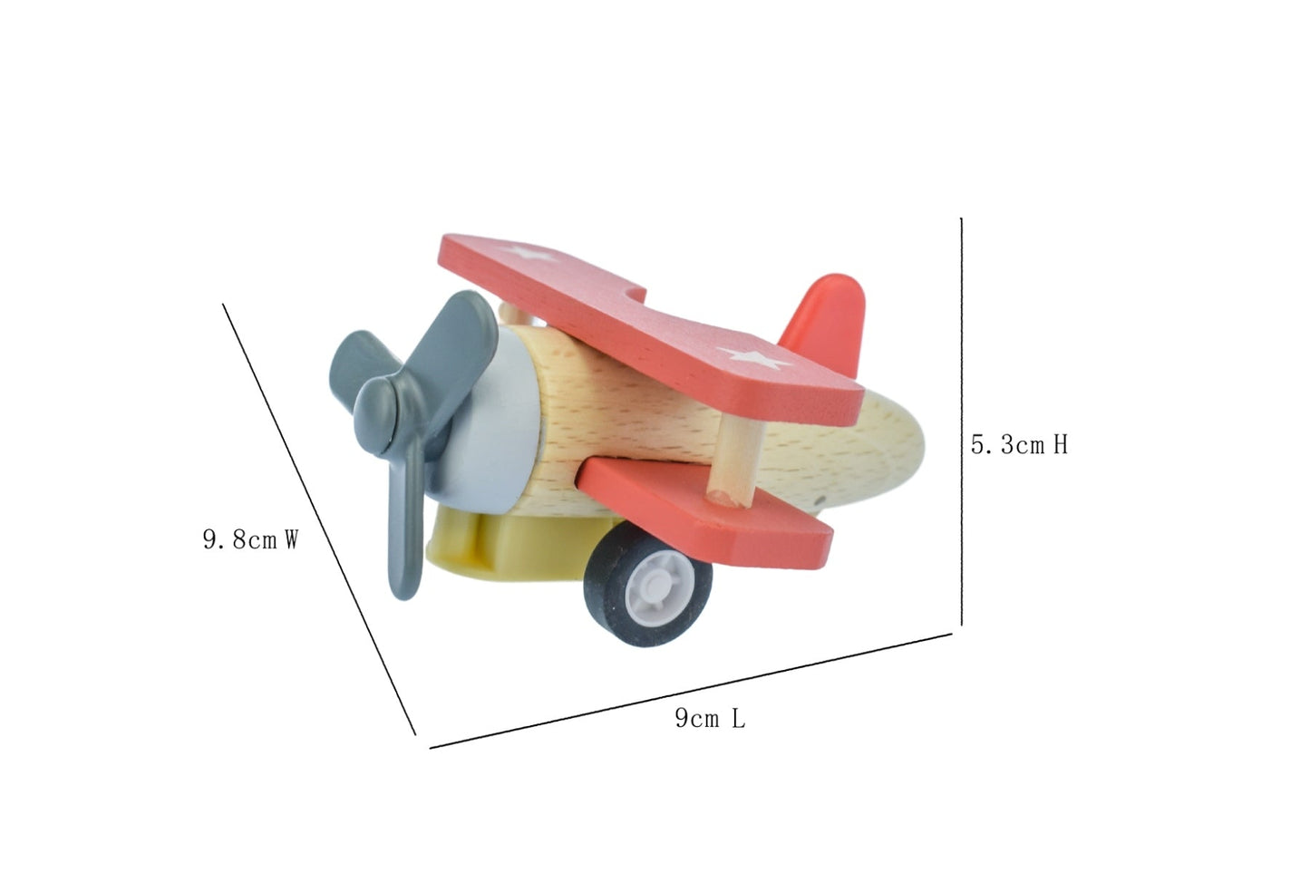 RETRO PULL BACK BIPLANE RED - Bamboo Sprout