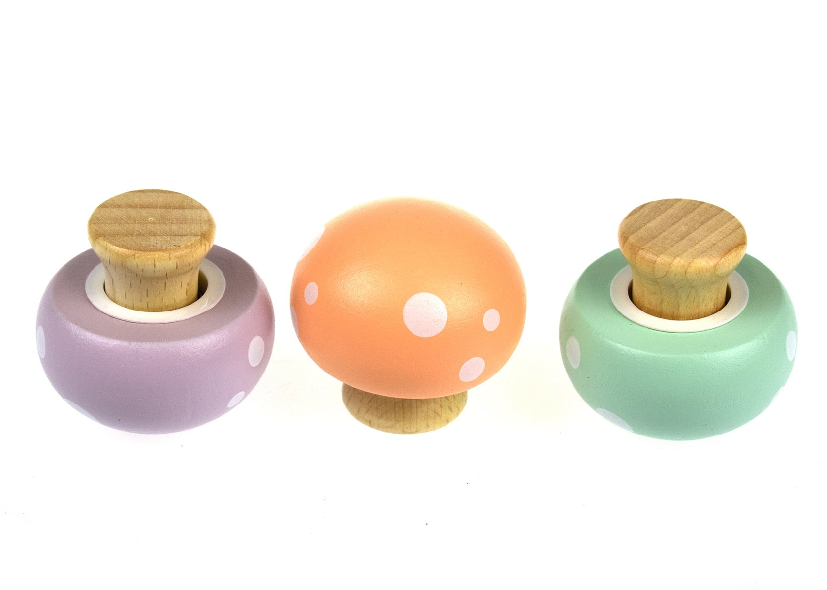 Kaper Kidz Beep Beep Squeaky Mushroom toy made of wood, featuring a colorful, mushroom-shaped squeaky toy for kids.