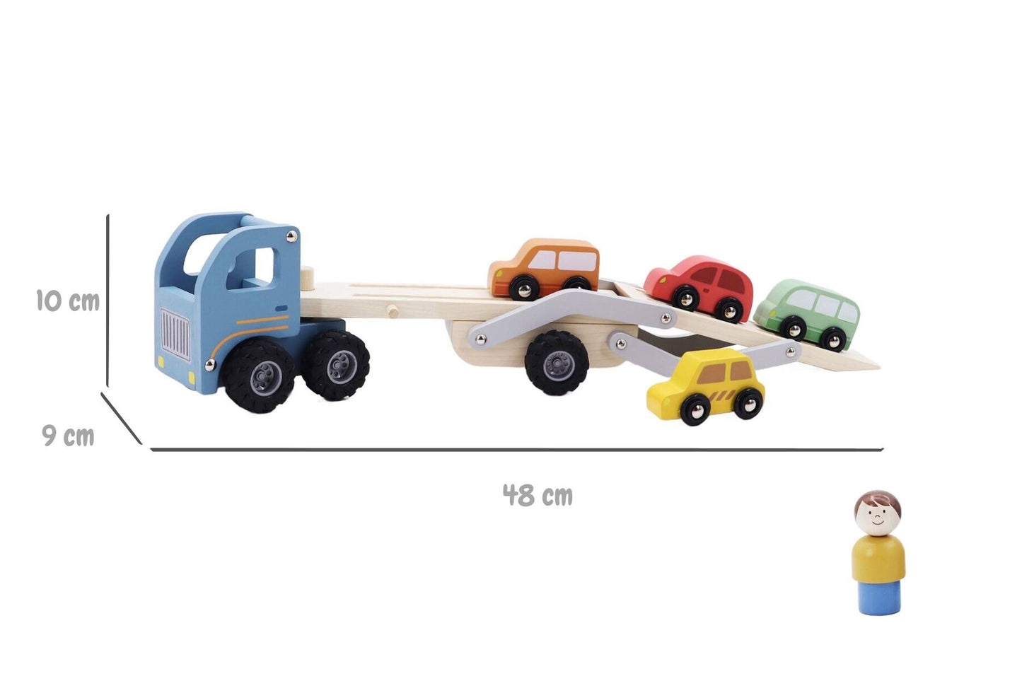 WOODEN CAR CARRIER WITH 4 CARS - Bamboo Sprout