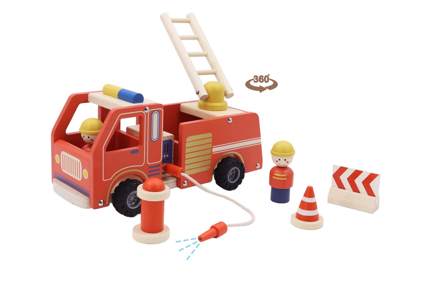 WOODEN FIRE ENGINE PLAYSET - Bamboo Sprout