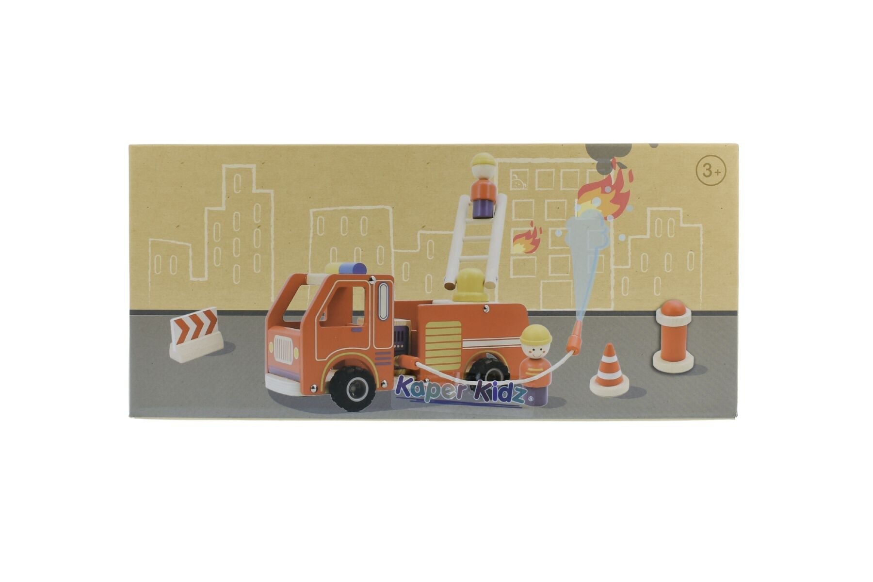 WOODEN FIRE ENGINE PLAYSET - Bamboo Sprout