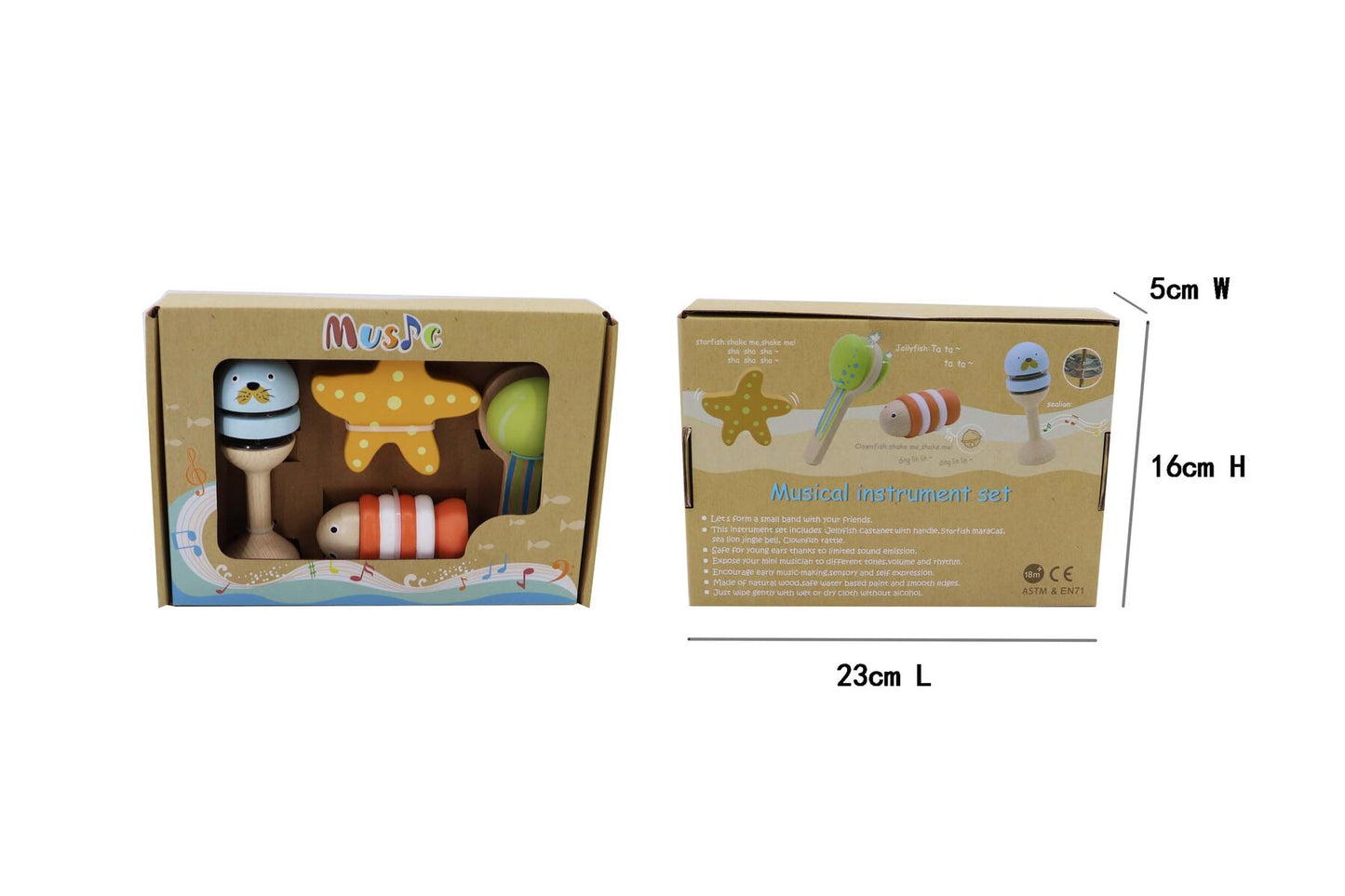 WOODEN OCEAN MUSIC SET 4 PC - Bamboo Sprout