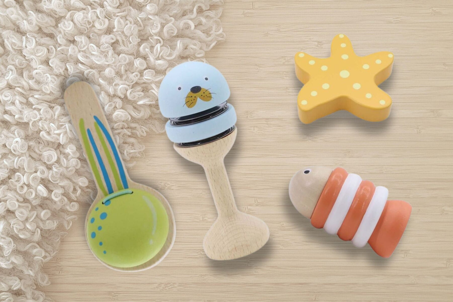 WOODEN OCEAN MUSIC SET 4 PC - Bamboo Sprout