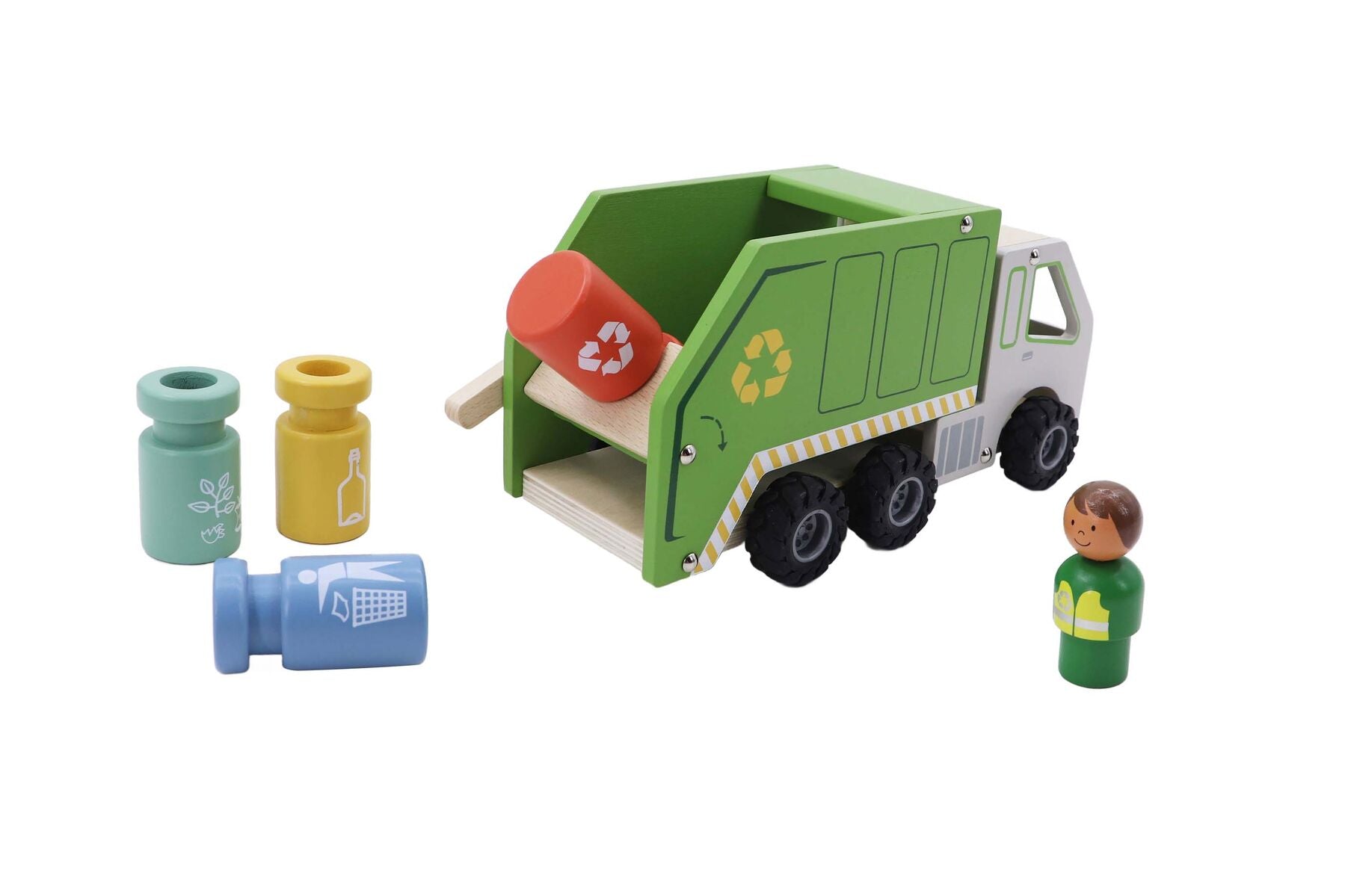 WOODEN RECYCLING GARBAGE TRUCK PLAYSET - Bamboo Sprout