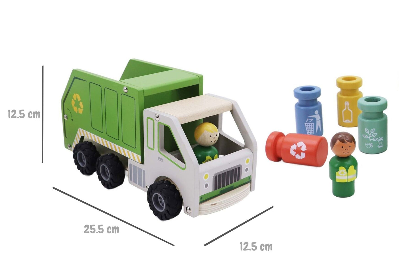 WOODEN RECYCLING GARBAGE TRUCK PLAYSET - Bamboo Sprout