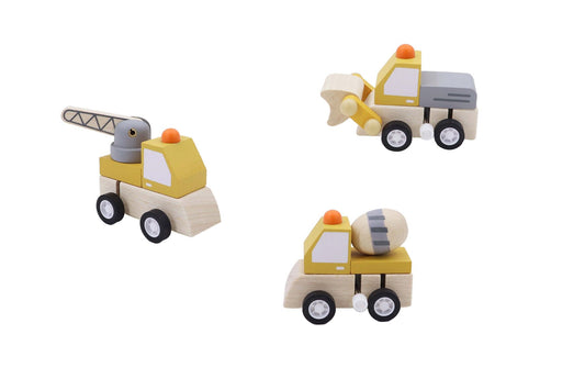 WOODEN WIND UP CONSTRUCTION VEHICLE PRICE FOR 3PC - Bamboo Sprout
