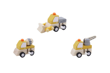 WOODEN WIND UP CONSTRUCTION VEHICLE PRICE FOR 3PC - Bamboo Sprout