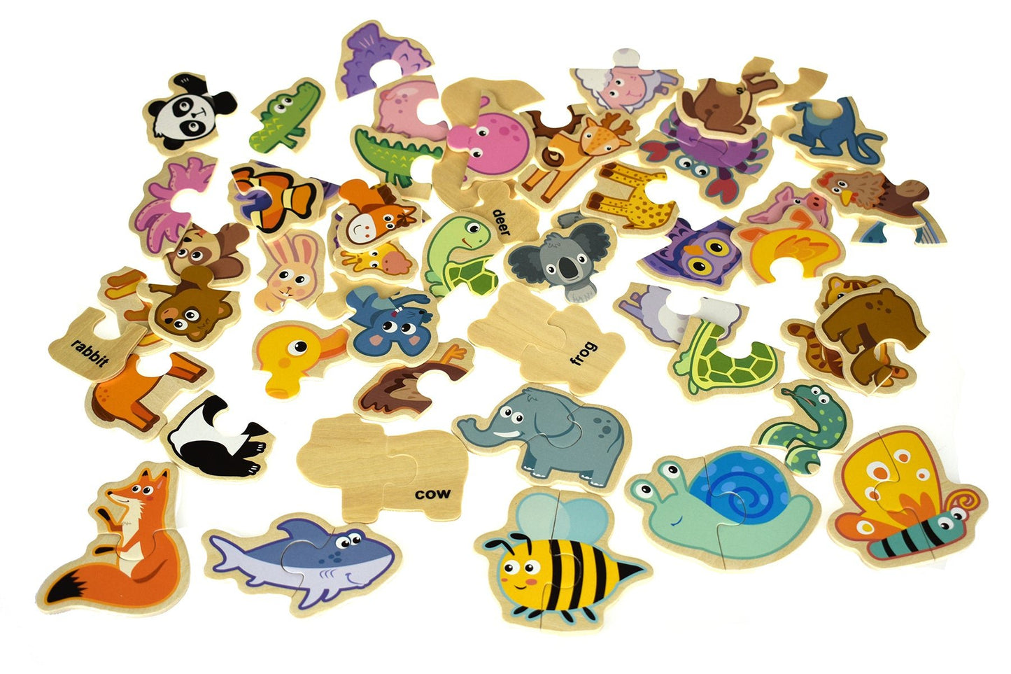 Kaper Kidz animal matching puzzle with 66 pieces, two-piece peg and tray game for kids featuring colorful animal illustrations.