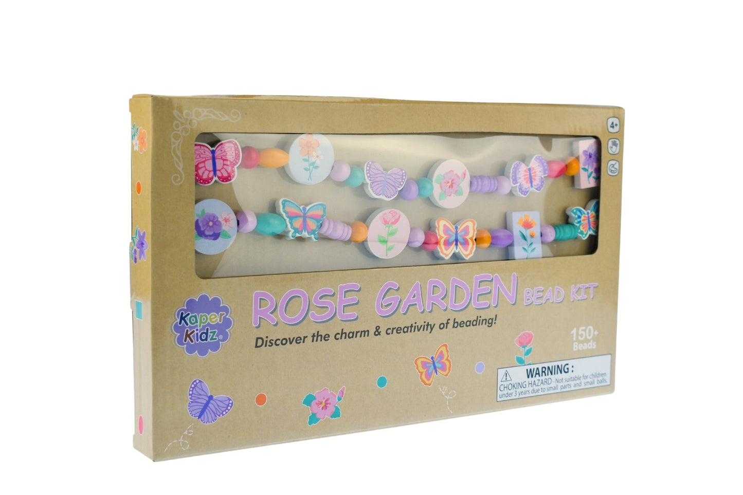 Kaper Kidz Rose Garden Bead Kit for Peg & Tray Puzzle game, colorful beads and tray for creative craft activity.