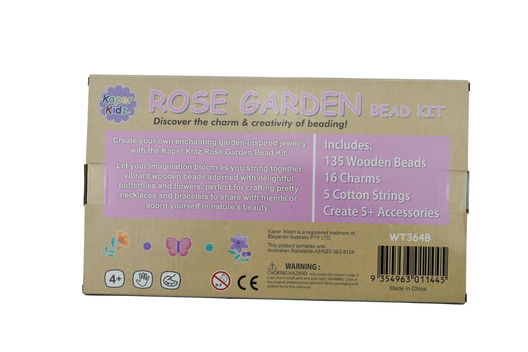 Rose Garden Bead Kit from Kaper Kidz, a peg and tray puzzle game with colorful beads and floral design for creative play.
