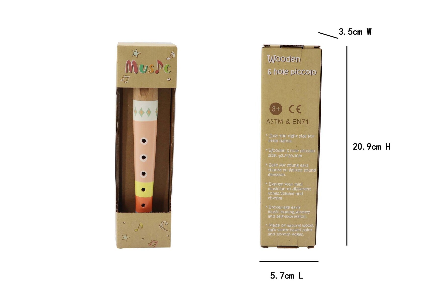 PATTERN PLAY WOODEN RECORDER PICCOLO ORANGE - Bamboo Sprout