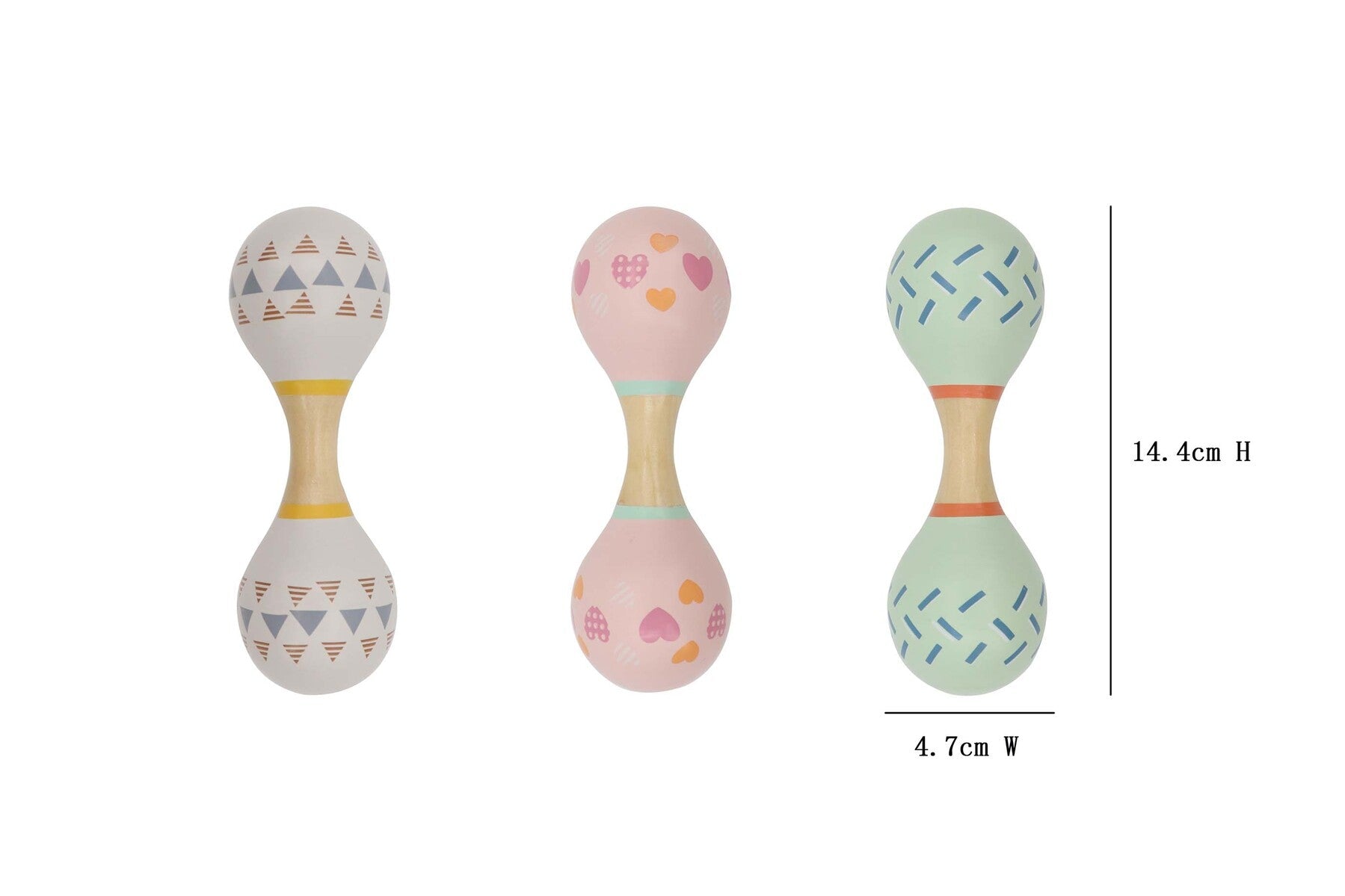 CALM & BREEZY MARACA RATTLE DOUBLE SET OF 3PCS - Bamboo Sprout