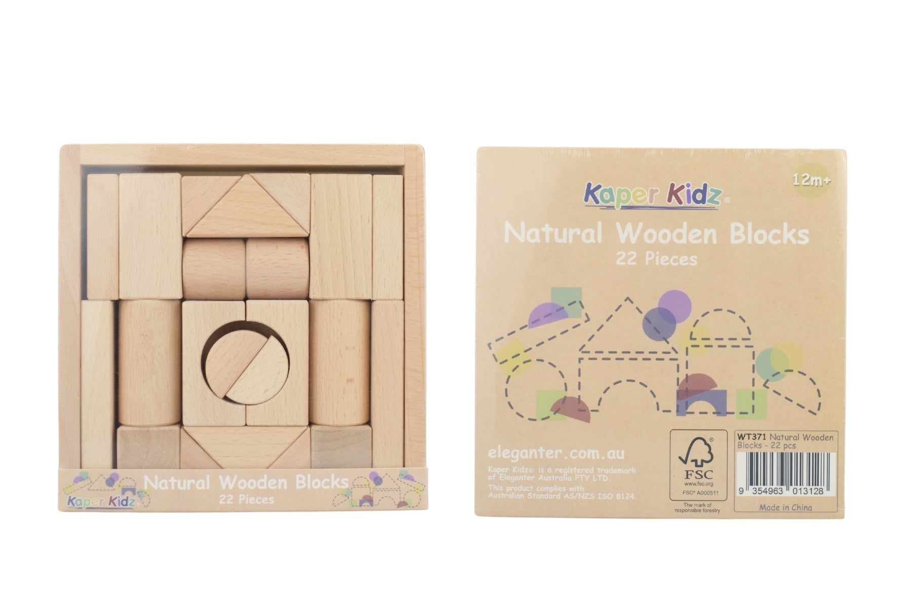NATURAL WOODEN BLOCKS - 22PCS - Bamboo Sprout