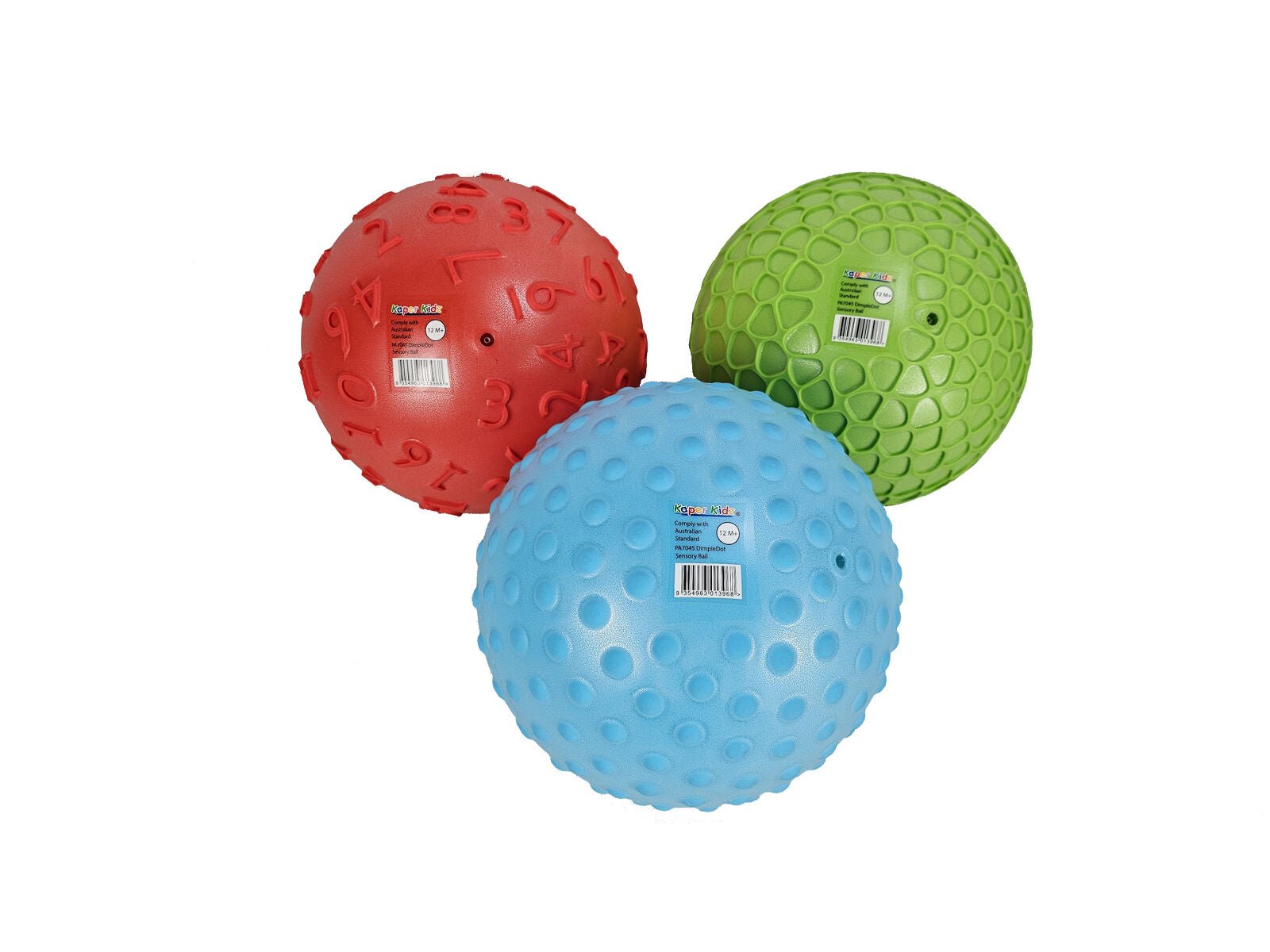 DIMPLEDOT SENSORY BALL 3 COLOURS 20CM PRICE FOR 3PCS - Bamboo Sprout