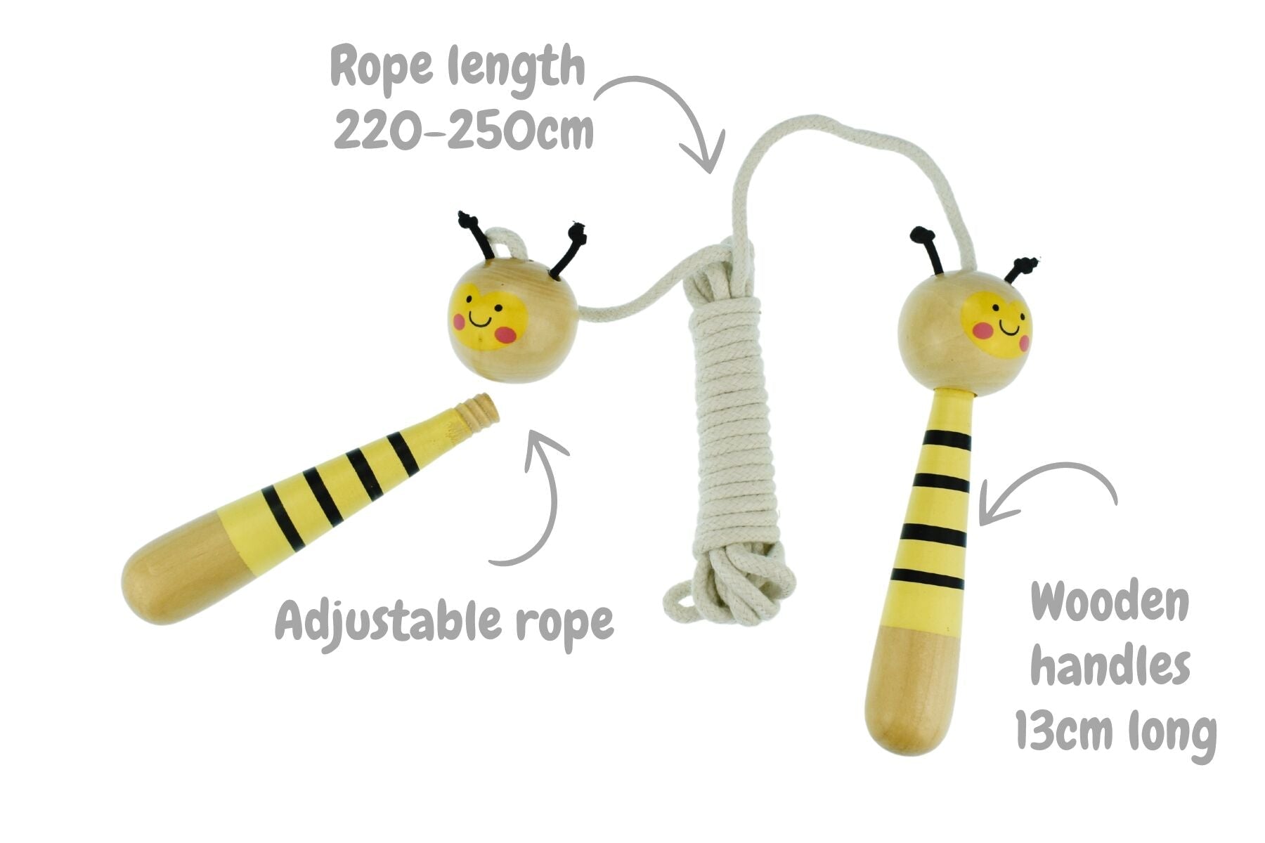Koala Dream adjustable skipping rope with wooden handles, designed for effective cardio workouts and easy length adjustments.