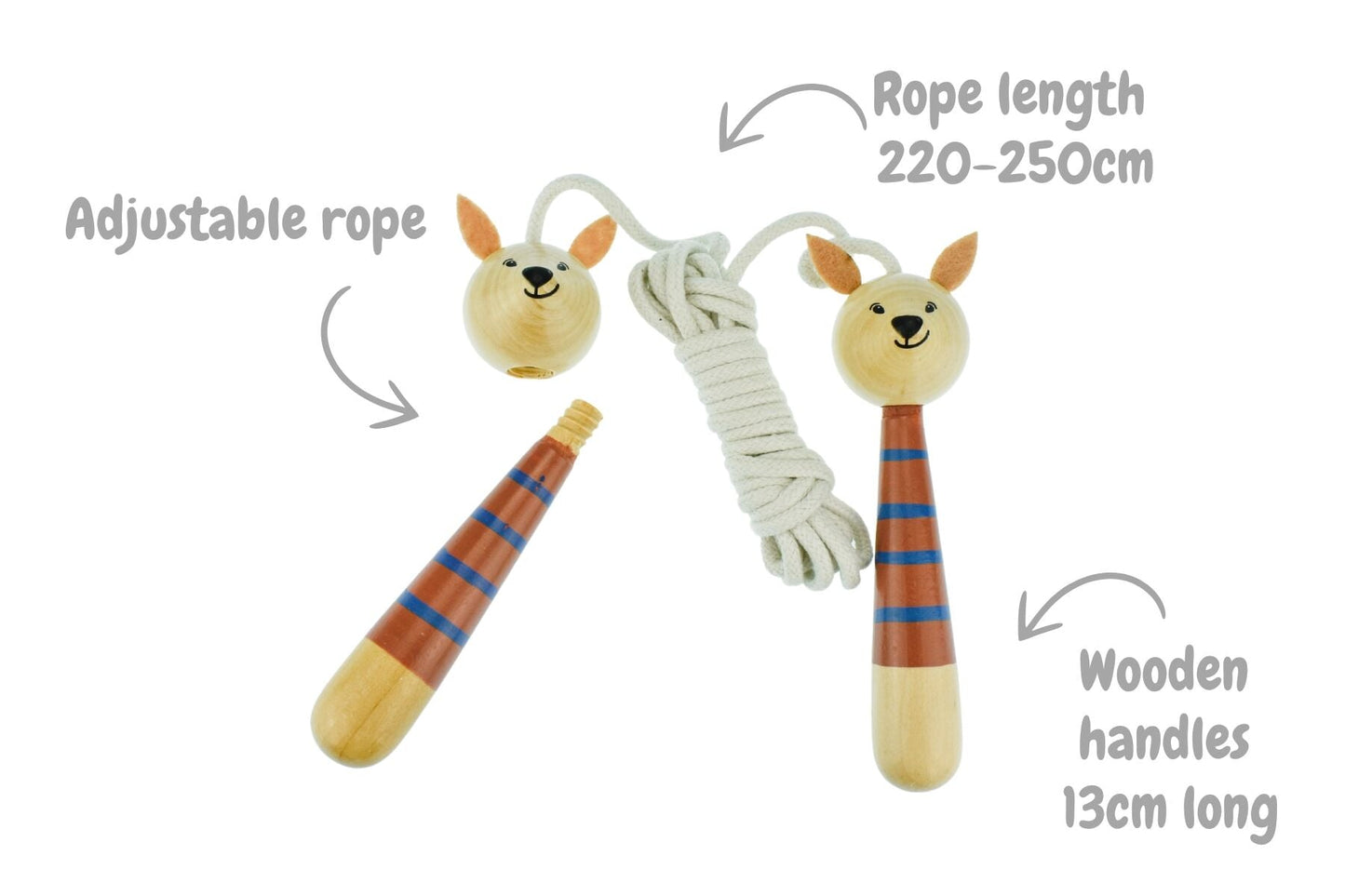 BUSH BUDDIES KANGAROO WOODEN ADJUSTABLE SKIPPING ROPE - Bamboo Sprout