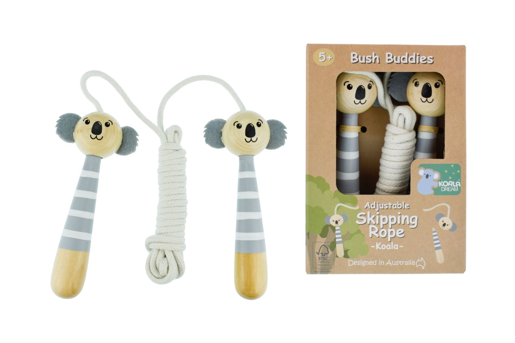 BUSH BUDDIES KOALA WOODEN ADJUSTABLE SKIPPING ROPE - Bamboo Sprout