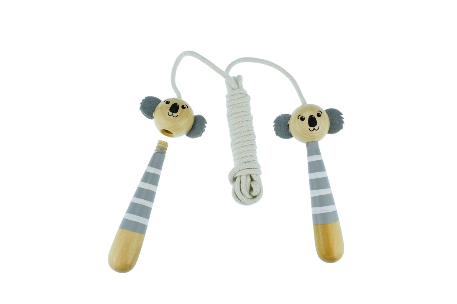Koala Dream Koala Wooden Adjustable Skipping Rope with wooden handles and adjustable length for fitness and fun.