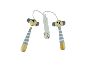 Koala Dream Koala Wooden Adjustable Skipping Rope with wooden handles and adjustable length for fitness and fun.