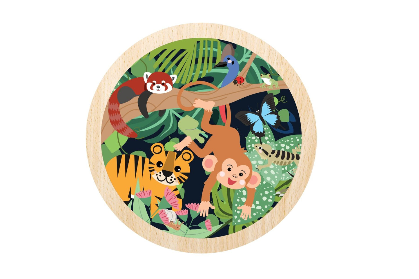 WILD BUDDIES 9PC ROUND JIGSAW PUZZLE CHEEKY MONKEY - Bamboo Sprout