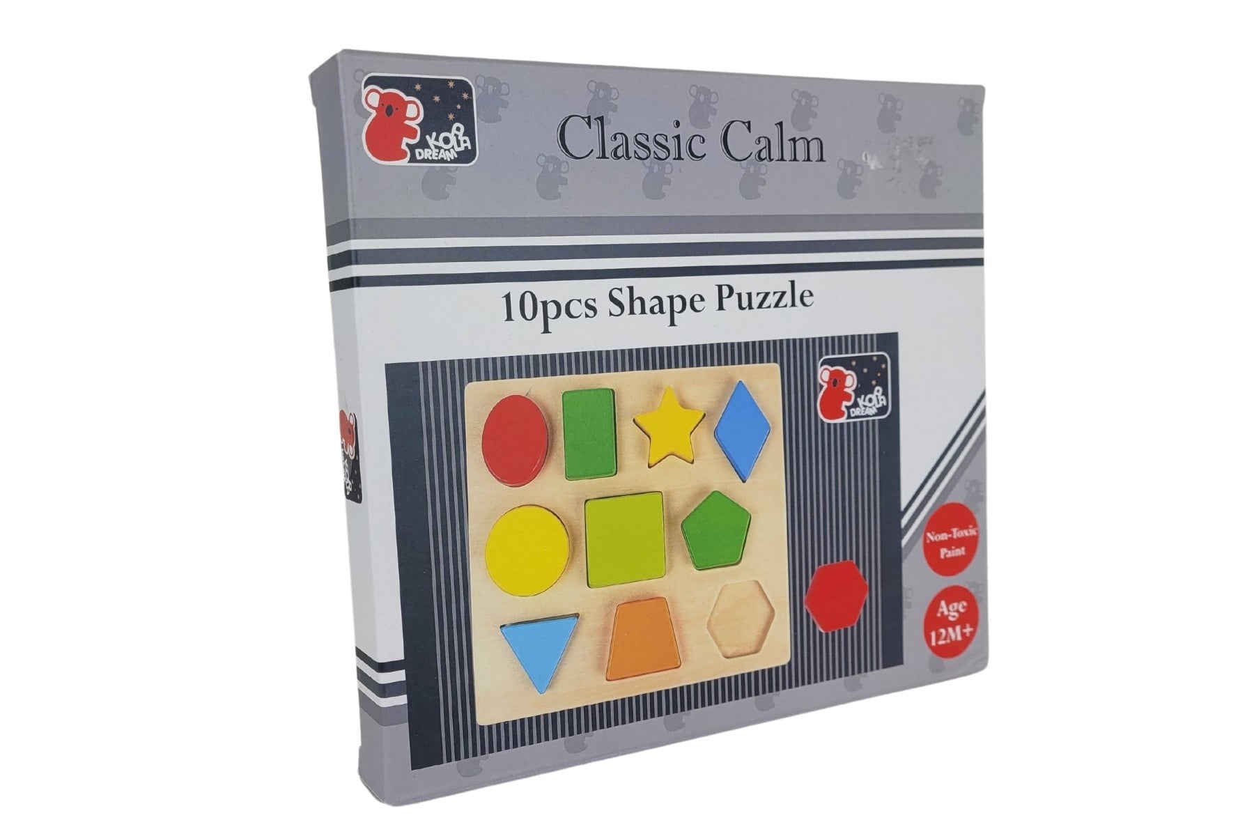 WOODEN COLOURS & SHAPES PUZZLE 10PCS - Bamboo Sprout