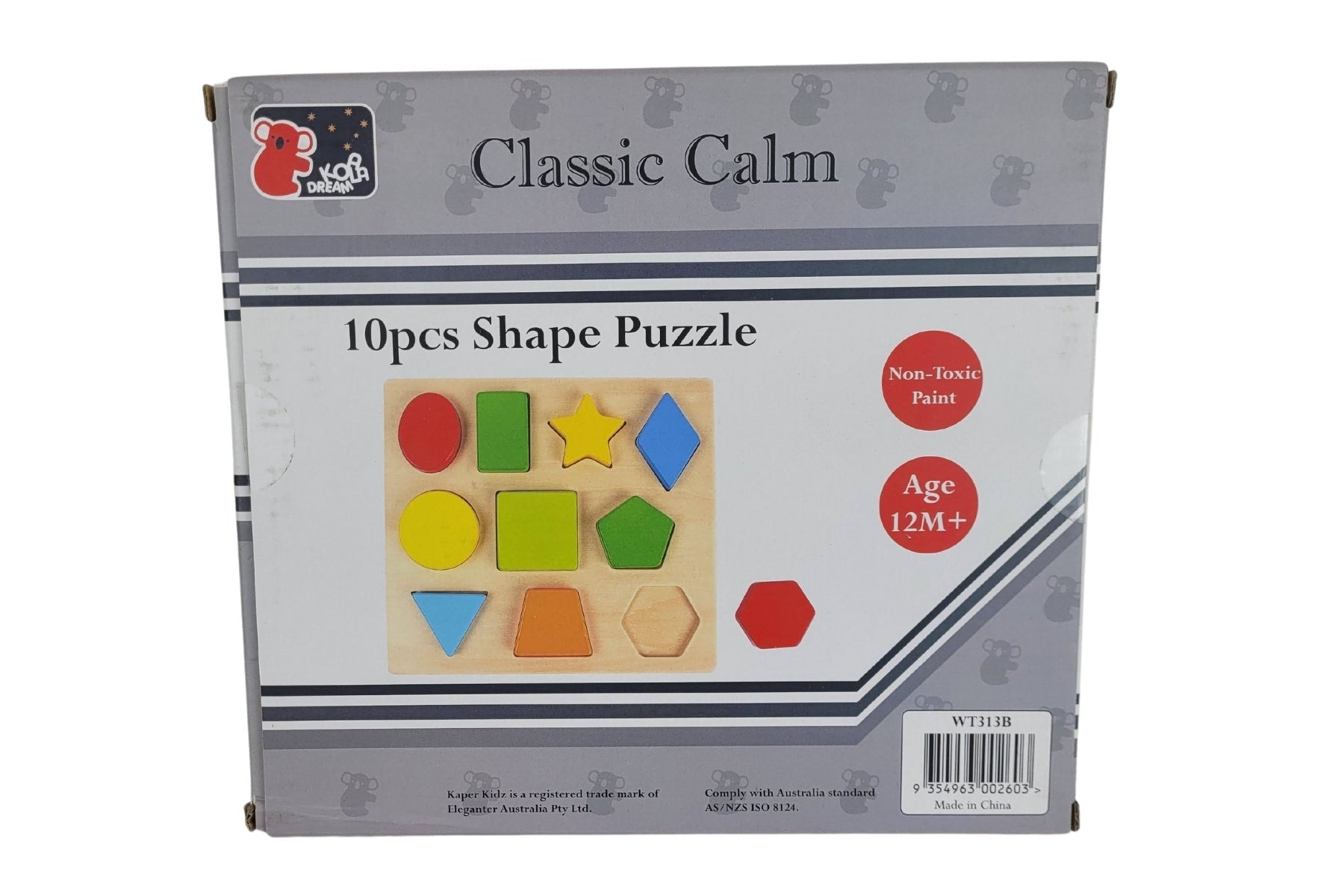 WOODEN COLOURS & SHAPES PUZZLE 10PCS - Bamboo Sprout