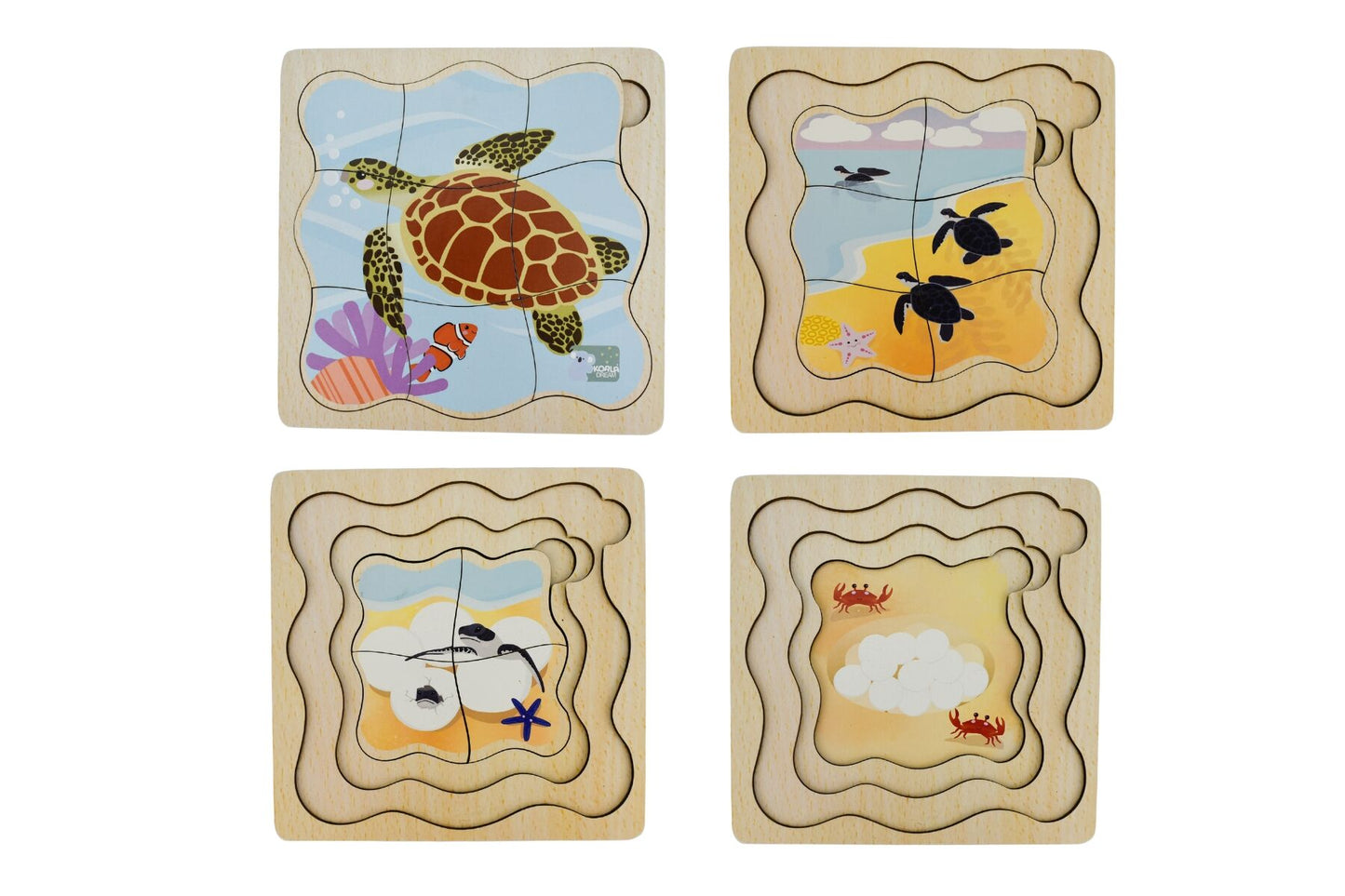 BUSH BUDDIES GREEN SEA TURTLE LIFE CYCLE LAYER PUZZLE - Bamboo Sprout