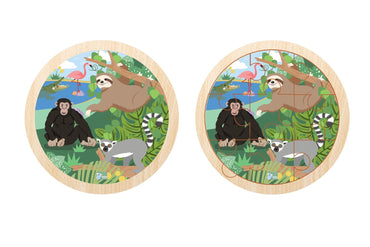 WILD BUDDIES 9PC ROUND JIGSAW PUZZLE HANGING AROUND - Bamboo Sprout