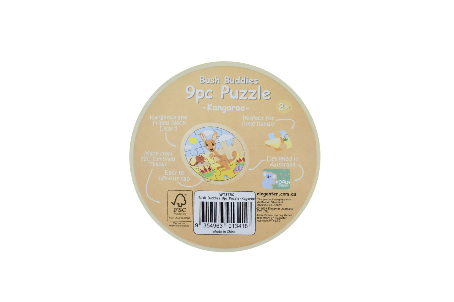 WOODEN 9PCS JIGSAW PUZZLE KANGAROO - Bamboo Sprout