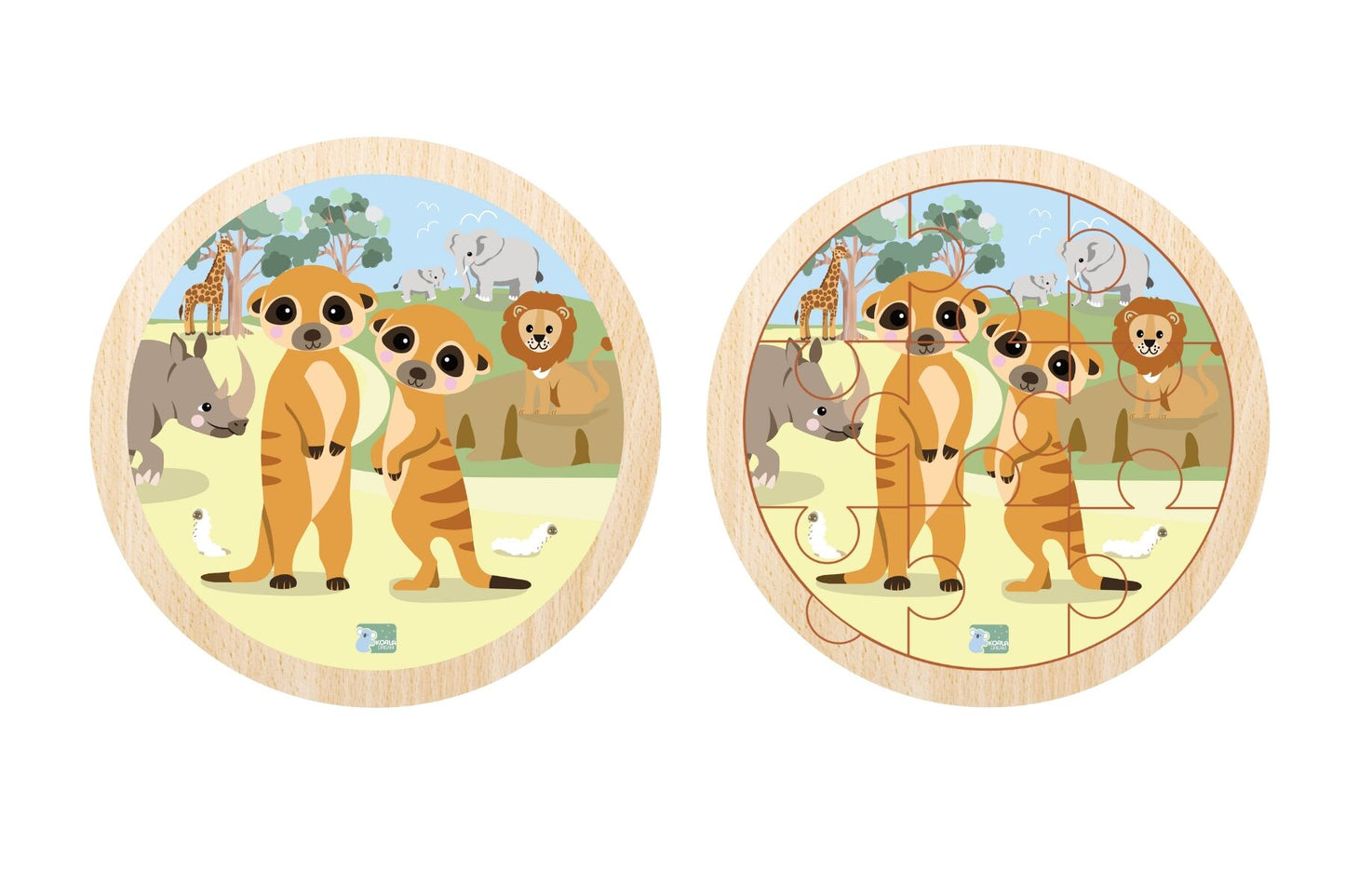 WILD BUDDIES 9PC ROUND JIGSAW PUZZLE MEERKATS - Bamboo Sprout