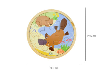 WOODEN 9PCS JIGSAW PUZZLE PLATYPUS & WOMBAT - Bamboo Sprout