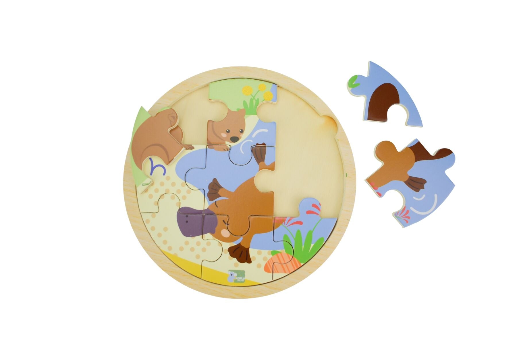 WOODEN 9PCS JIGSAW PUZZLE PLATYPUS & WOMBAT - Bamboo Sprout