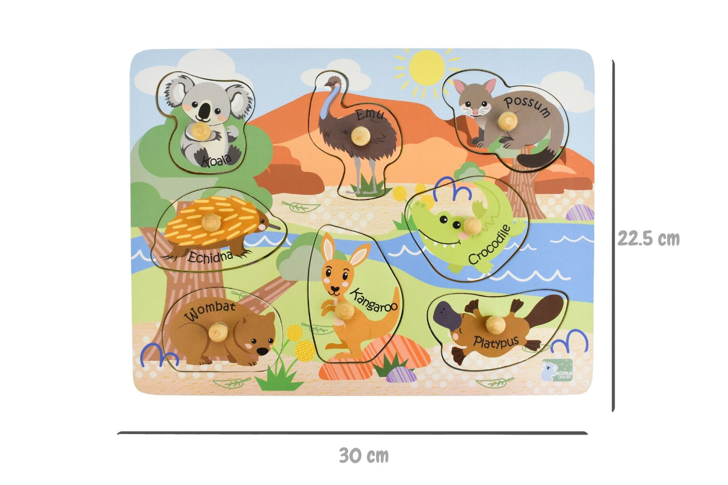 2 IN 1 AUSSIE ANIMALS AND THEIR BABIES PEG PUZZLE - Bamboo Sprout
