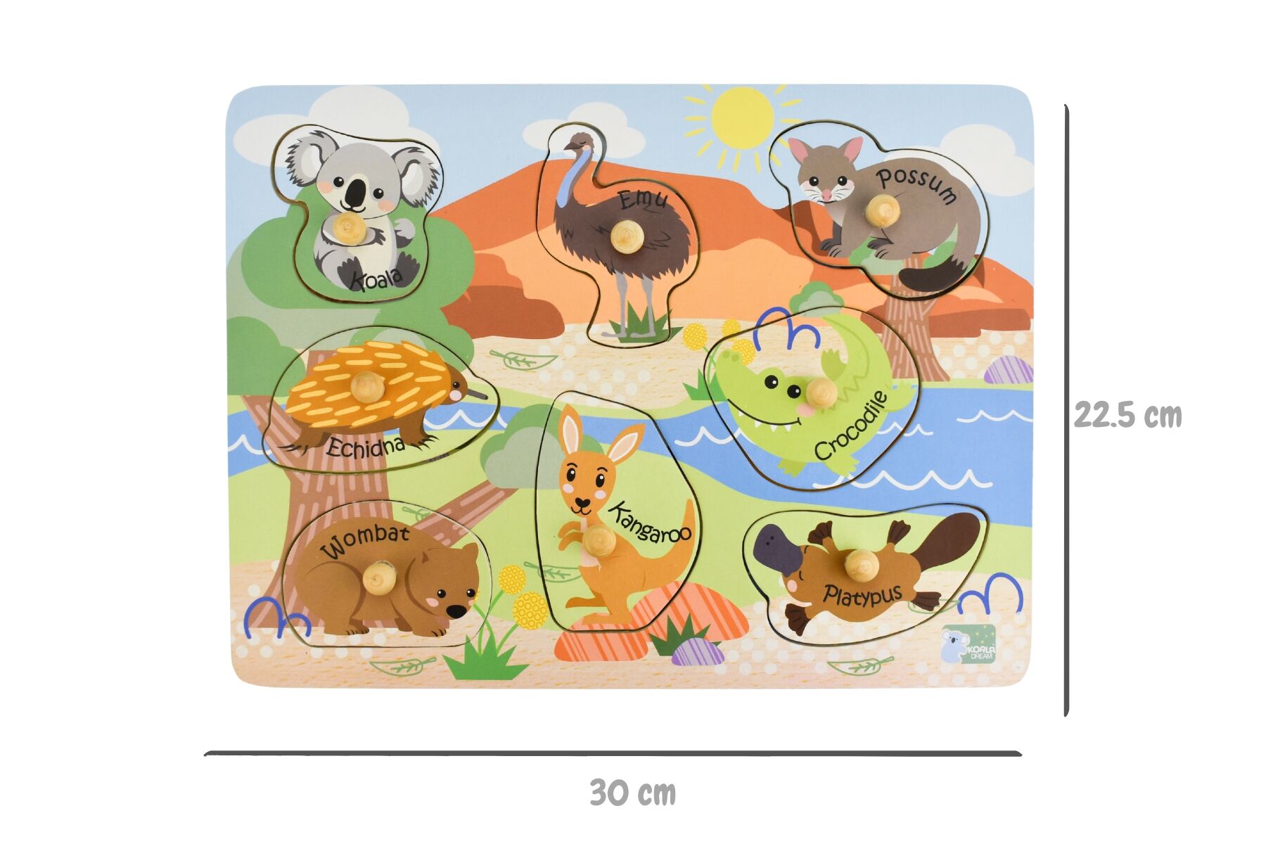 2 IN 1 AUSSIE ANIMALS AND THEIR BABIES PEG PUZZLE - Bamboo Sprout