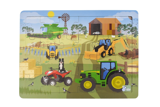 AUSSIE FARM VEHICLES JIGSAW PUZZLE 24PCS - Bamboo Sprout