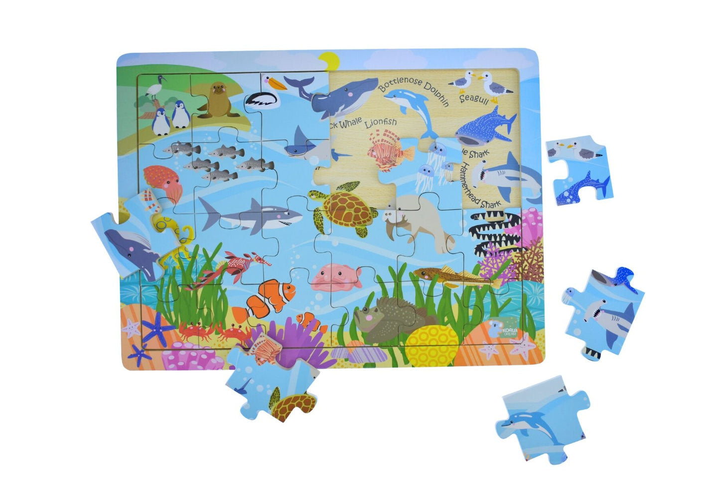 24PC JIGSAW PUZZLE AUSSIE SEA ANIMALS AND THEIR NAMES - Bamboo Sprout
