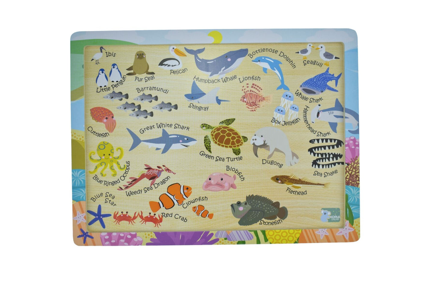 24PC JIGSAW PUZZLE AUSSIE SEA ANIMALS AND THEIR NAMES - Bamboo Sprout
