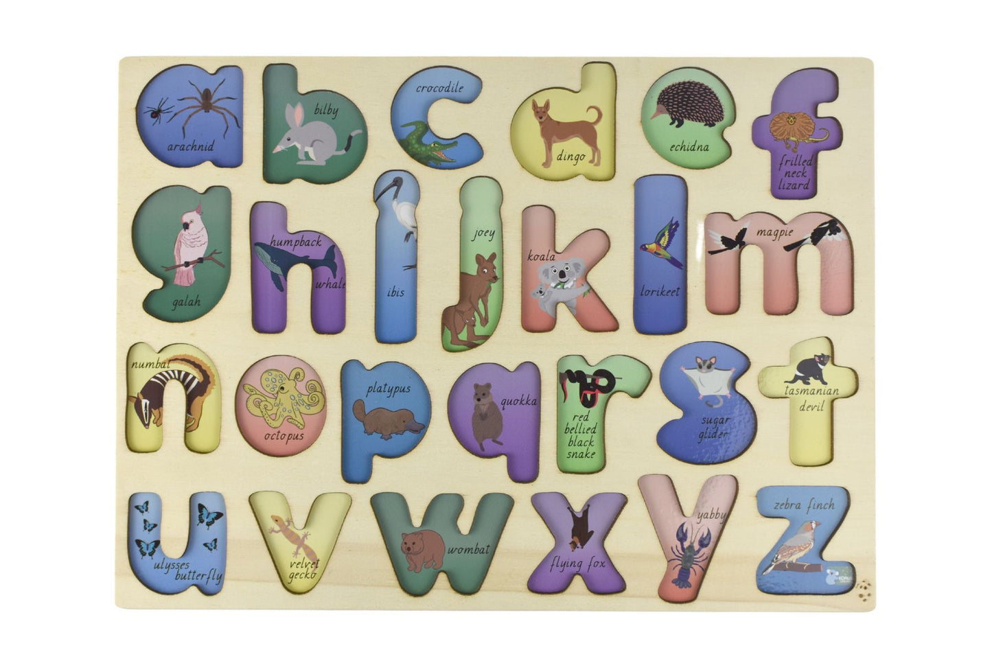 AUSTRALIAN ANIMALS A - Z LOWERCASE ALPHABET PUZZLE - Bamboo Sprout