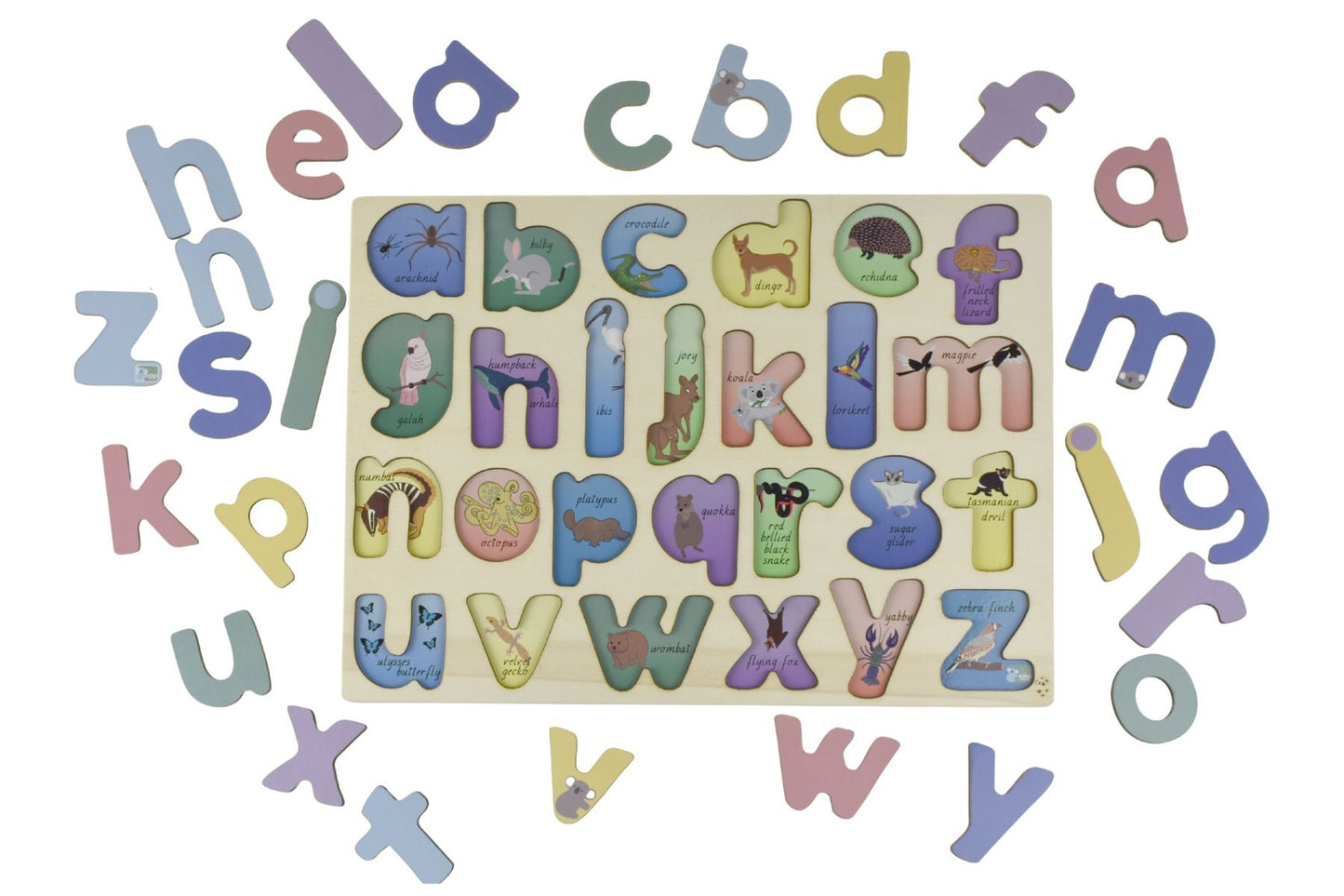 AUSTRALIAN ANIMALS A - Z LOWERCASE ALPHABET PUZZLE - Bamboo Sprout