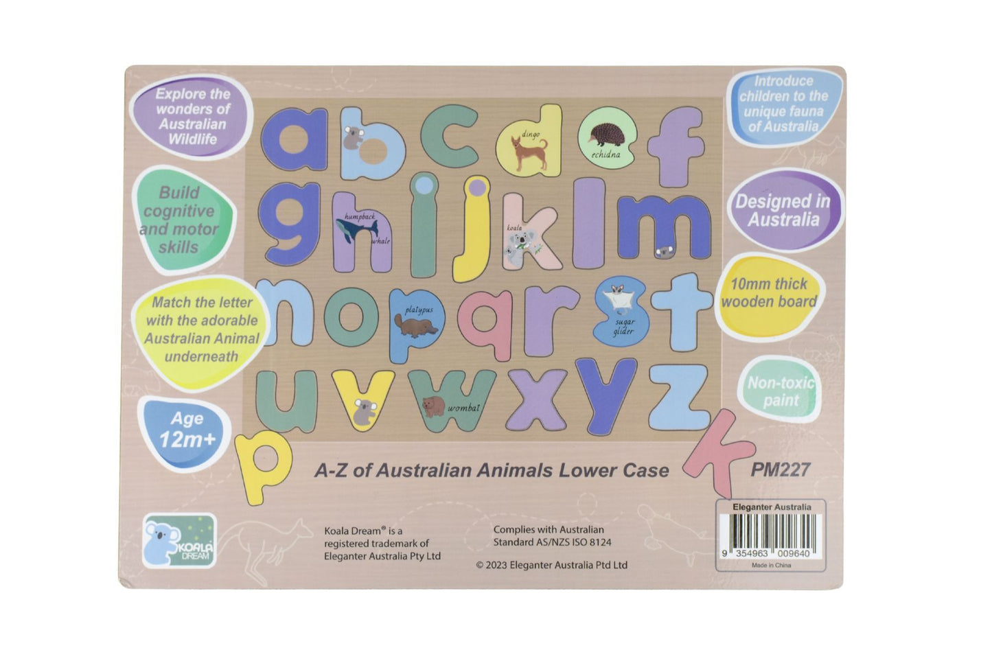 AUSTRALIAN ANIMALS A - Z LOWERCASE ALPHABET PUZZLE - Bamboo Sprout