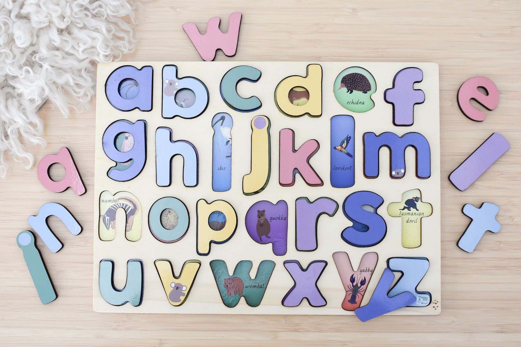 AUSTRALIAN ANIMALS A - Z LOWERCASE ALPHABET PUZZLE - Bamboo Sprout