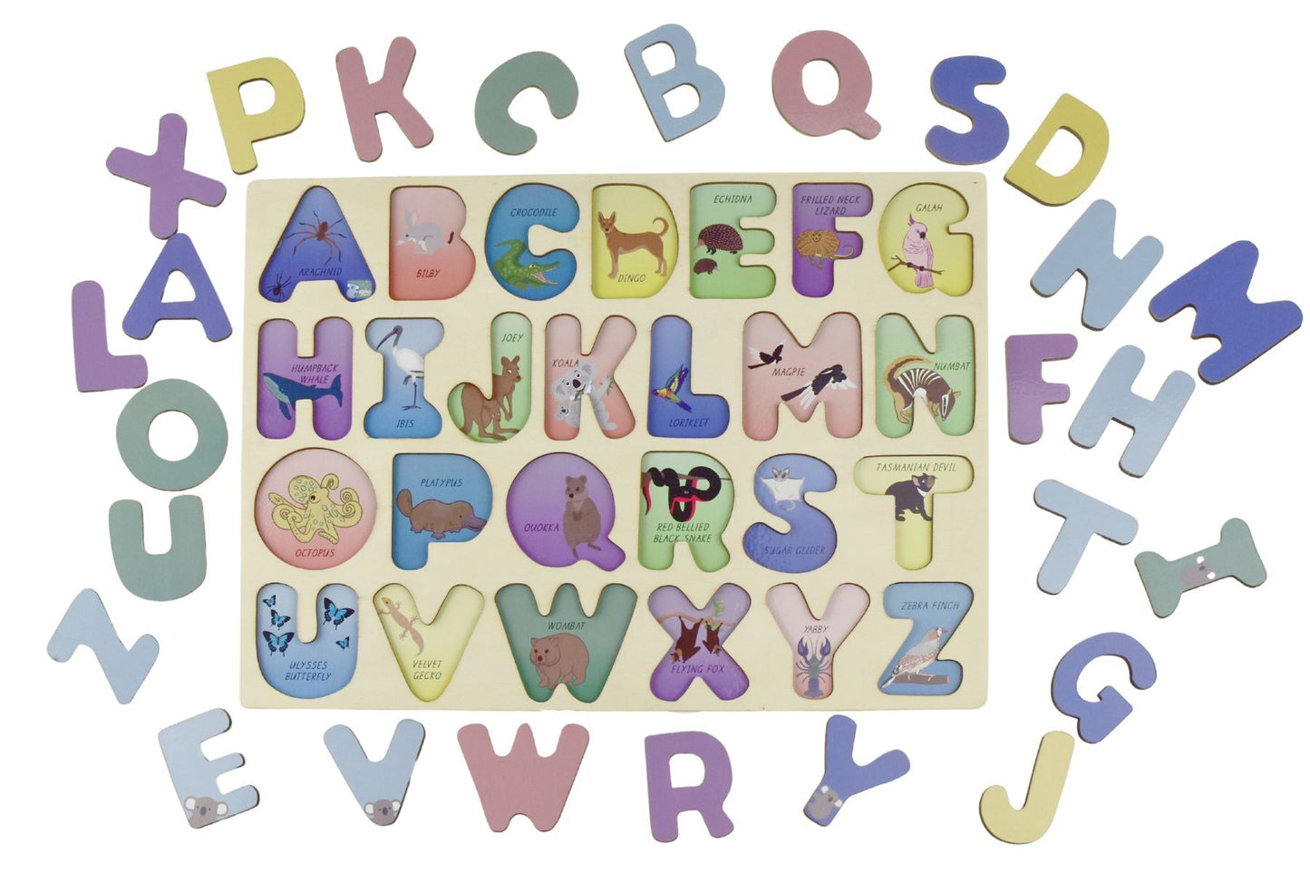 AUSTRALIAN ANIMALS A - Z UPPERCASE ALPHABET PUZZLE - Bamboo Sprout